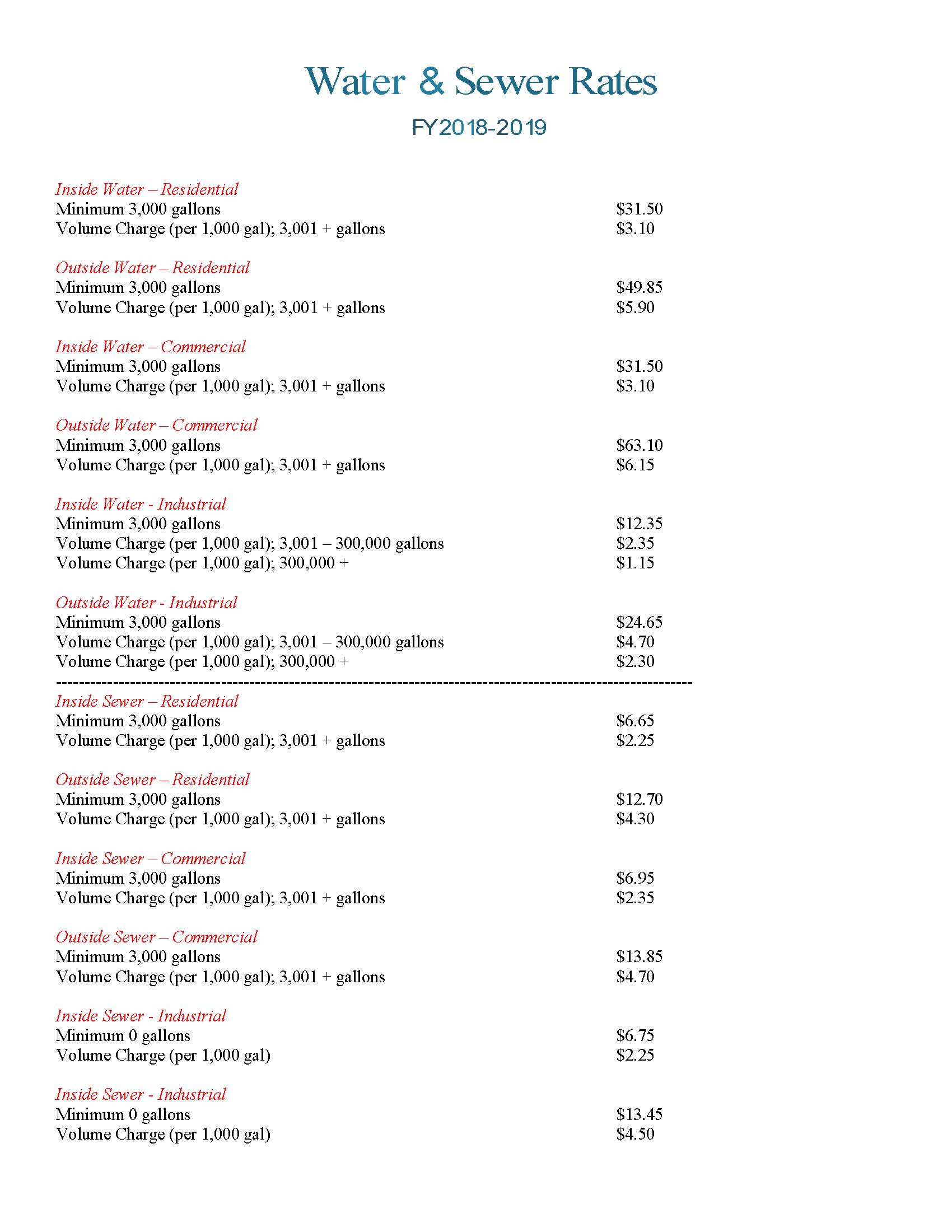 Utilities Town of Valdese